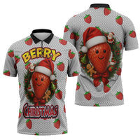Berry ChristmasYall Christmas Zipper Polo Shirt Xmas Holiday Patterns - Wonder Print Shop