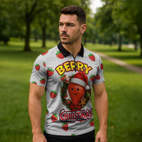 Berry ChristmasYall Christmas Zipper Polo Shirt Xmas Holiday Patterns - Wonder Print Shop