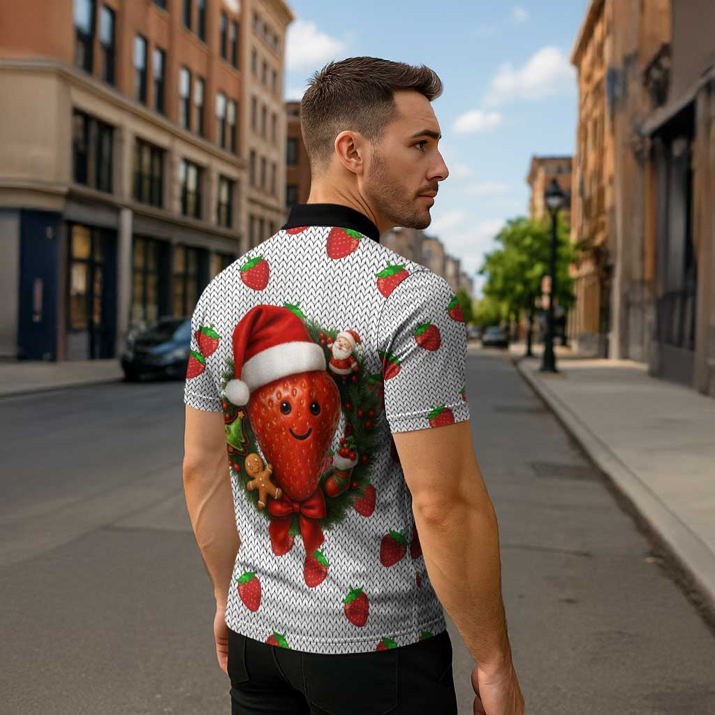 Berry ChristmasYall Christmas Zipper Polo Shirt Xmas Holiday Patterns - Wonder Print Shop