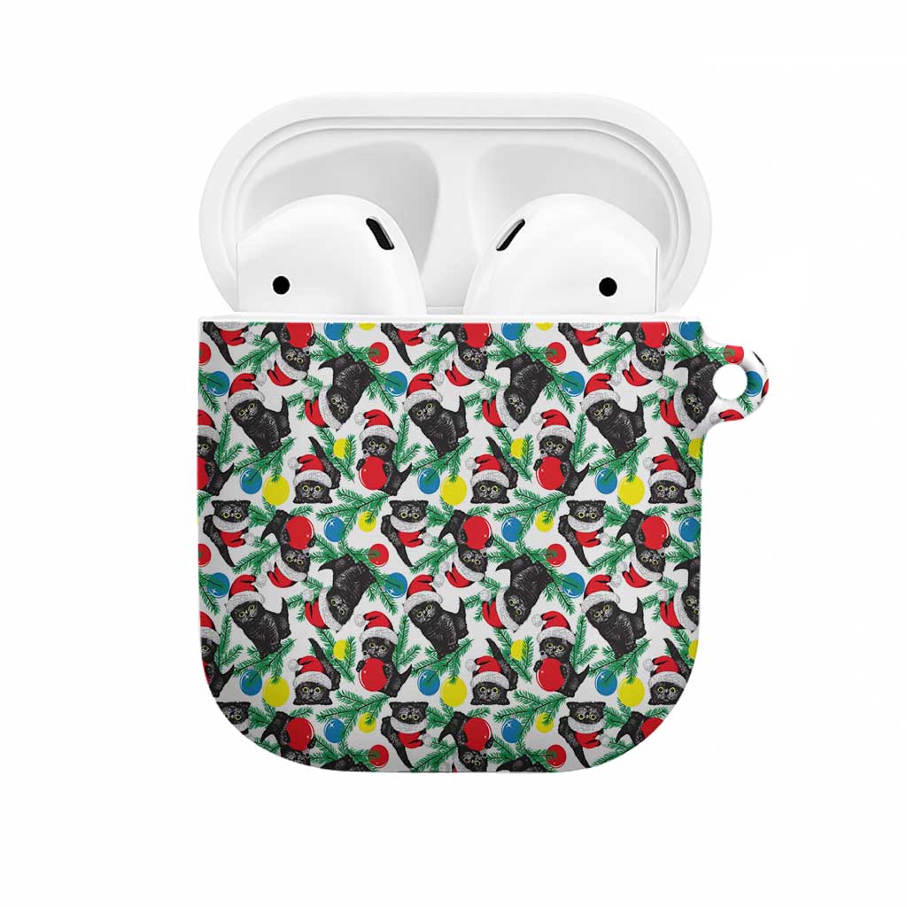 Black Cat Christmas Christmas AirPods Case Xmas Holiday Patterns - Wonder Print Shop