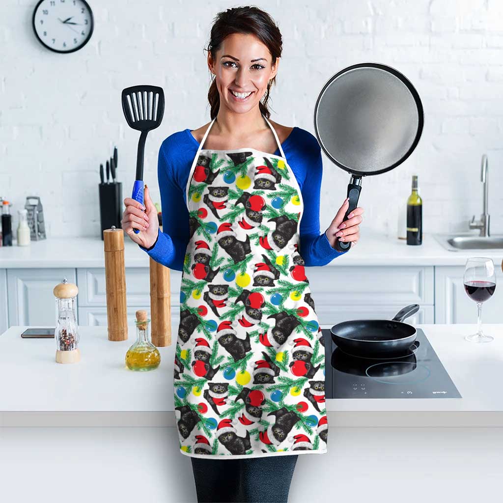 Black Cat Christmas Christmas Apron Xmas Holiday Patterns - Wonder Print Shop
