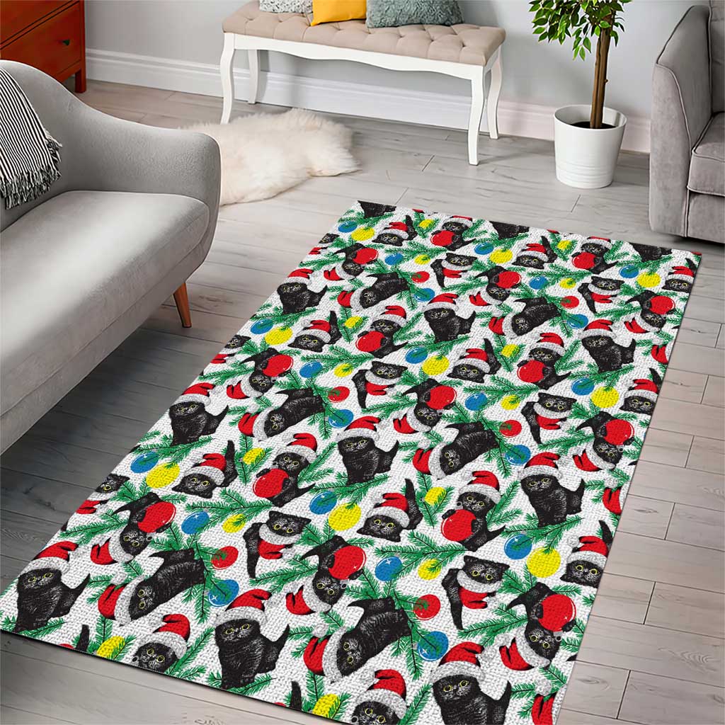 Black Cat Christmas Christmas Area Rug Xmas Holiday Patterns - Wonder Print Shop