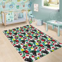 Black Cat Christmas Christmas Area Rug Xmas Holiday Patterns - Wonder Print Shop