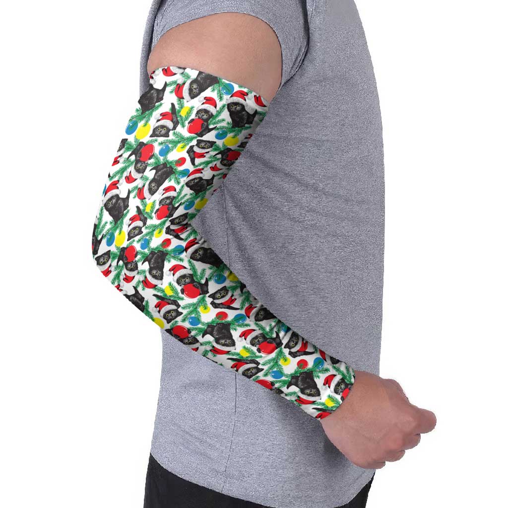 Black Cat Christmas Christmas Arm Sleeves Xmas Holiday Patterns - Wonder Print Shop