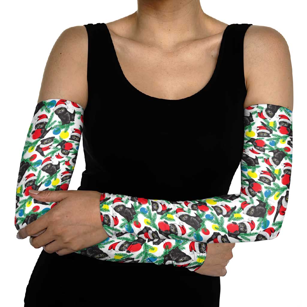 Black Cat Christmas Christmas Arm Sleeves Xmas Holiday Patterns - Wonder Print Shop