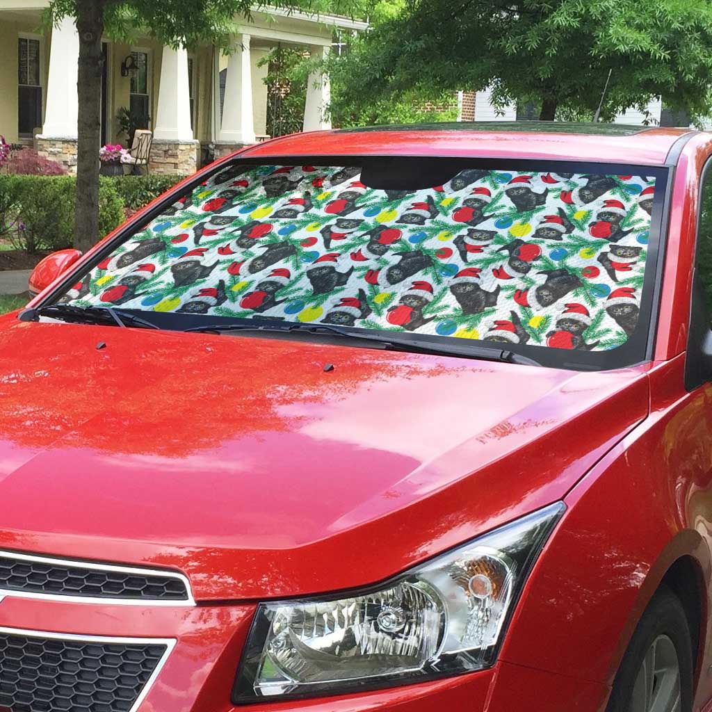 Black Cat Christmas Christmas Auto Sun Shade Xmas Holiday Patterns - Wonder Print Shop
