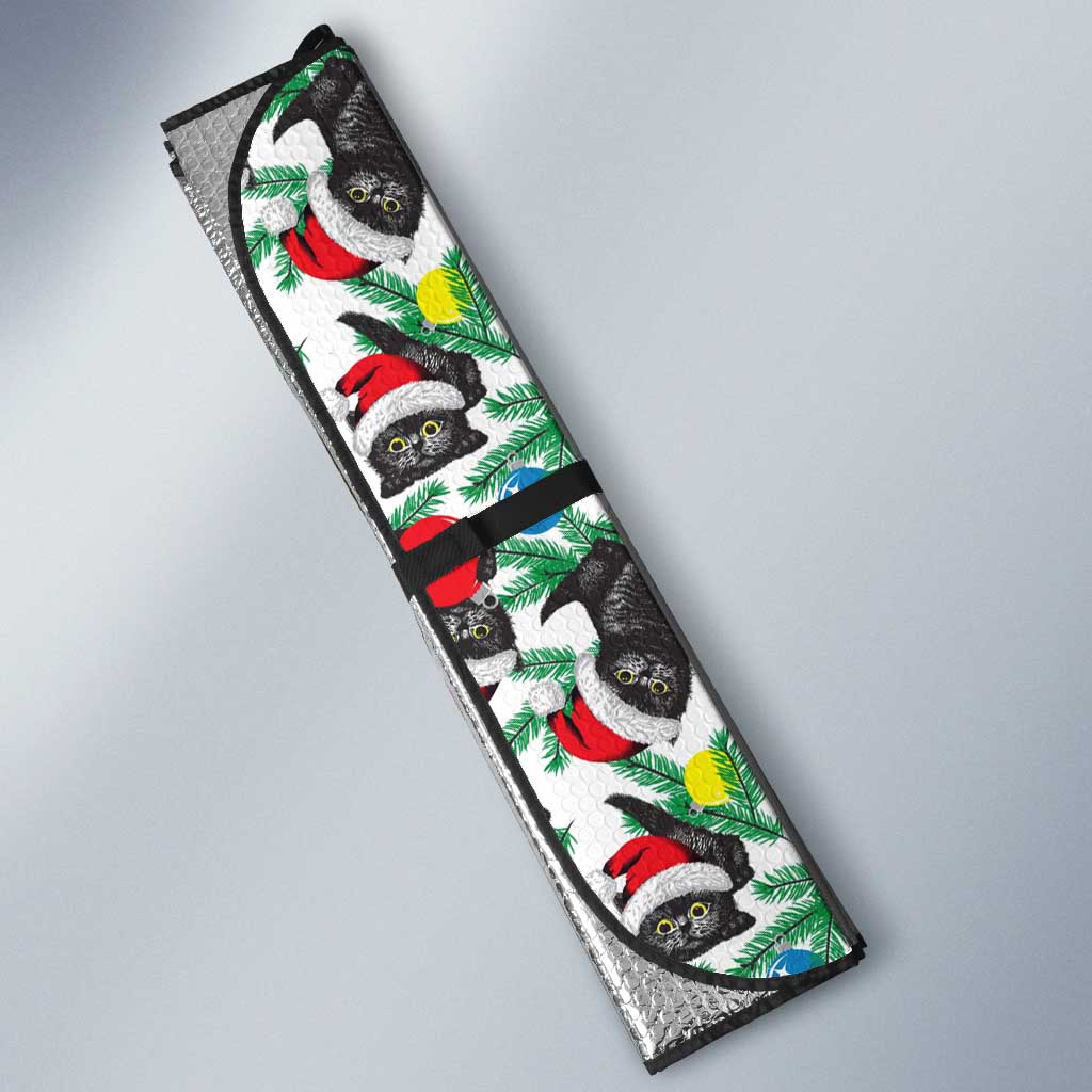 Black Cat Christmas Christmas Auto Sun Shade Xmas Holiday Patterns - Wonder Print Shop