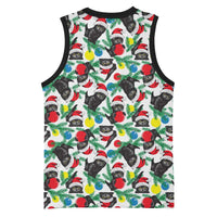 Black Cat Christmas Christmas Basketball Jersey Xmas Holiday Patterns - Wonder Print Shop