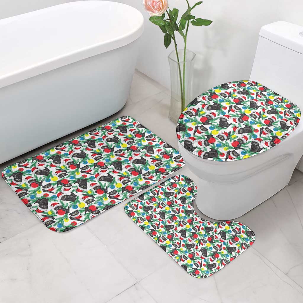 Black Cat Christmas Christmas Bathroom Set Xmas Holiday Patterns - Wonder Print Shop