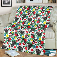 Black Cat Christmas Christmas Blanket Xmas Holiday Patterns - Wonder Print Shop