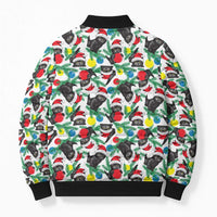 Black Cat Christmas Christmas Bomber Puffer Jacket Xmas Holiday Patterns - Wonder Print Shop