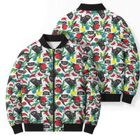 Black Cat Christmas Christmas Bomber Puffer Jacket Xmas Holiday Patterns - Wonder Print Shop