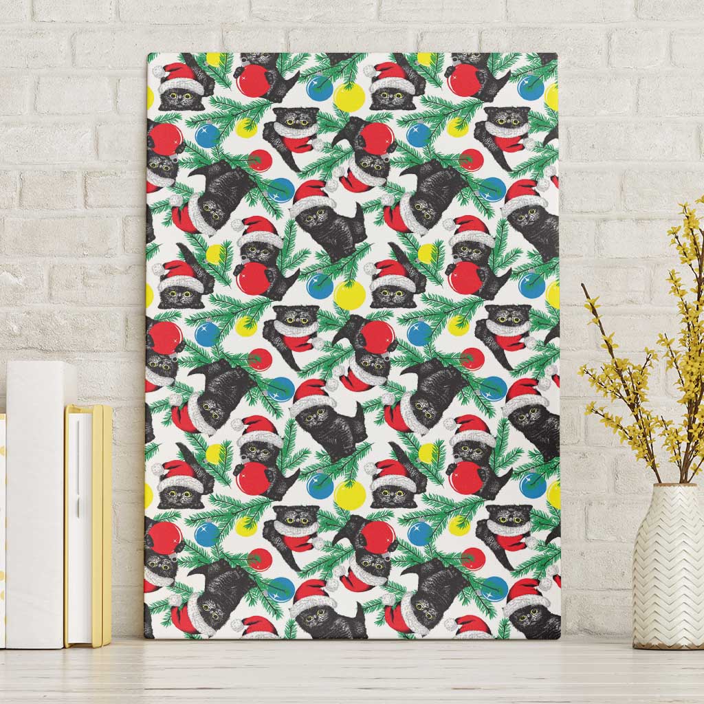 Black Cat Christmas Christmas Canvas Wall Art Xmas Holiday Patterns - Wonder Print Shop