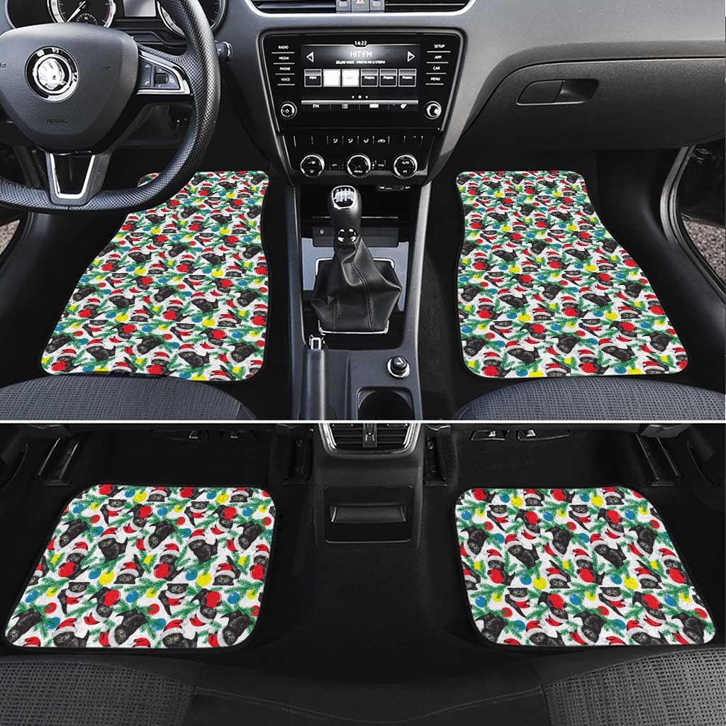 Black Cat Christmas Christmas Car Mats Xmas Holiday Patterns - Wonder Print Shop