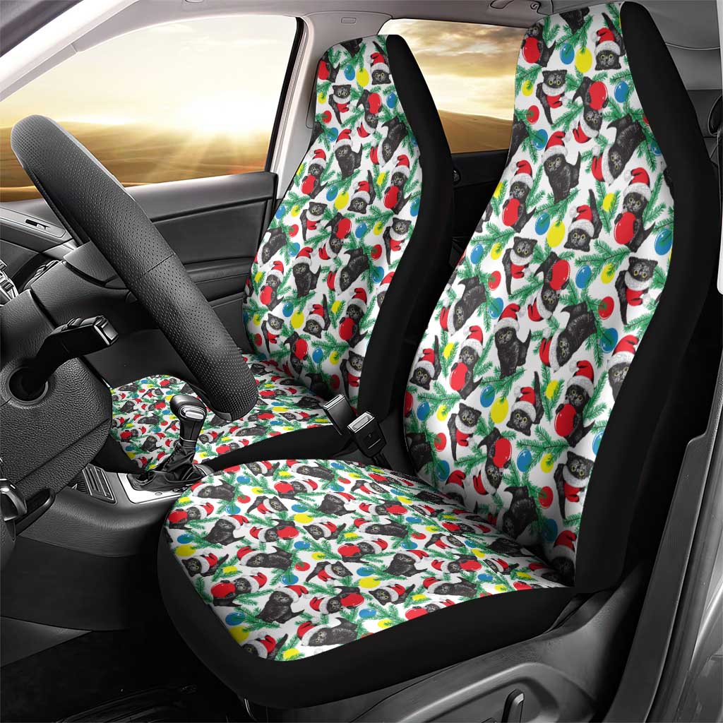 Black Cat Christmas Christmas Car Seat Cover Xmas Holiday Patterns - Wonder Print Shop