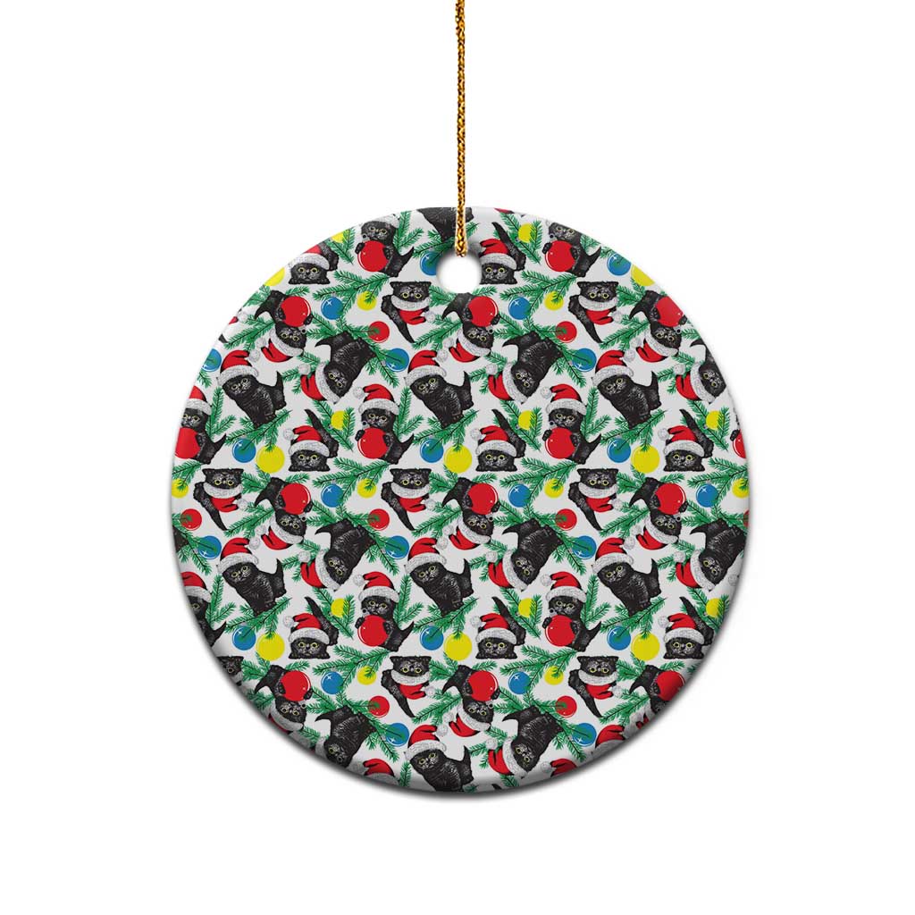 Black Cat Christmas Ceramic Ornament Xmas Holiday Patterns - Wonder Print Shop