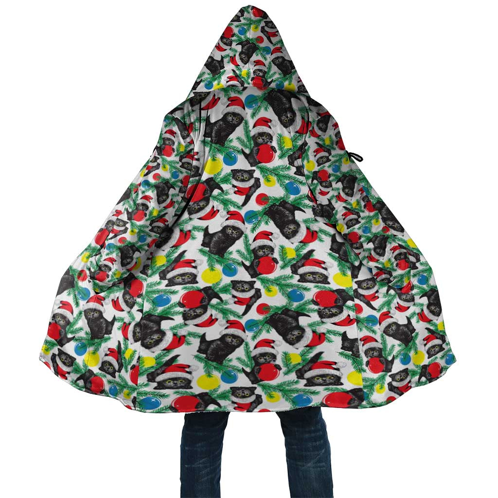 Black Cat Christmas Christmas Cloak Xmas Holiday Patterns - Wonder Print Shop