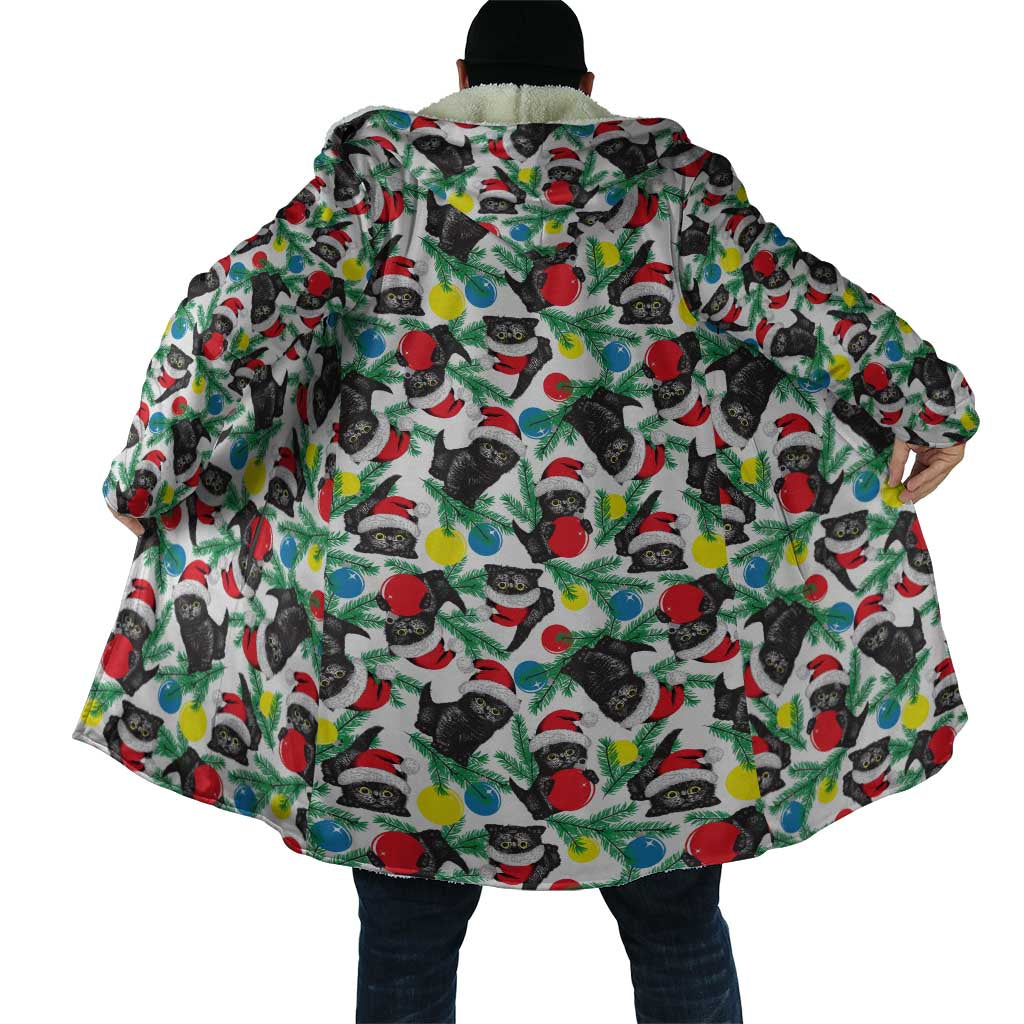 Black Cat Christmas Christmas Cloak Xmas Holiday Patterns - Wonder Print Shop