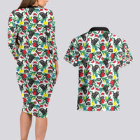 Black Cat Christmas Christmas Couples Matching Long Sleeve Bodycon Dress and Hawaiian Shirt Xmas Holiday Patterns - Wonder Print Shop
