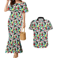Black Cat Christmas Christmas Couples Matching Mermaid Dress and Hawaiian Shirt Xmas Holiday Patterns - Wonder Print Shop