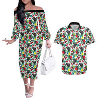 Black Cat Christmas Christmas Couples Matching Off The Shoulder Long Sleeve Dress and Hawaiian Shirt Xmas Holiday Patterns - Wonder Print Shop