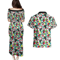 Black Cat Christmas Christmas Couples Matching Puletasi and Hawaiian Shirt Xmas Holiday Patterns - Wonder Print Shop