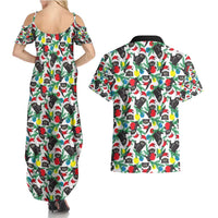 Black Cat Christmas Christmas Couples Matching Summer Maxi Dress and Hawaiian Shirt Xmas Holiday Patterns - Wonder Print Shop