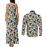 Black Cat Christmas Christmas Couples Matching Tank Maxi Dress and Long Sleeve Button Shirt Xmas Holiday Patterns - Wonder Print Shop