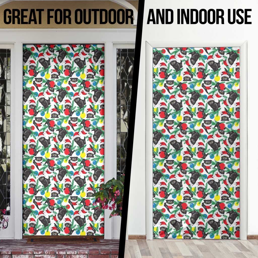 Black Cat Christmas Christmas Door Cover Xmas Holiday Patterns - Wonder Print Shop