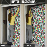 Black Cat Christmas Christmas Door Cover Xmas Holiday Patterns - Wonder Print Shop