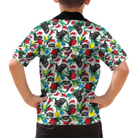 Black Cat Christmas Christmas Family Matching Long Sleeve Bodycon Dress and Hawaiian Shirt Xmas Holiday Patterns - Wonder Print Shop