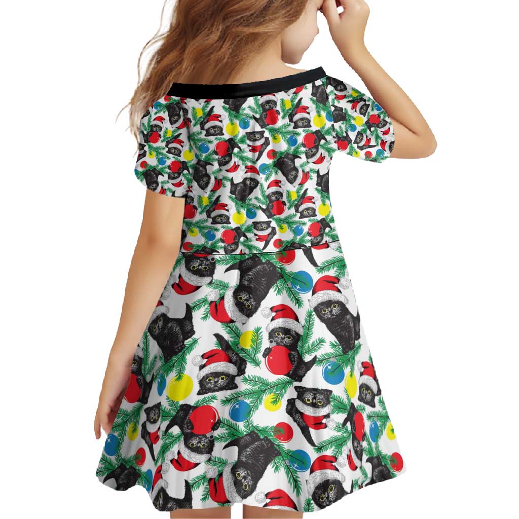 Black Cat Christmas Christmas Family Matching Long Sleeve Bodycon Dress and Hawaiian Shirt Xmas Holiday Patterns - Wonder Print Shop