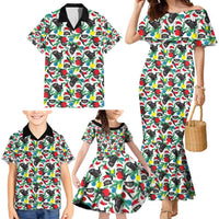 Black Cat Christmas Christmas Family Matching Mermaid Dress and Hawaiian Shirt Xmas Holiday Patterns - Wonder Print Shop