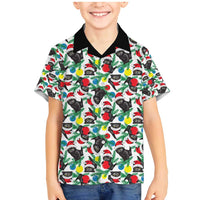 Black Cat Christmas Christmas Family Matching Mermaid Dress and Hawaiian Shirt Xmas Holiday Patterns - Wonder Print Shop