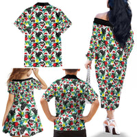 Black Cat Christmas Christmas Family Matching Off The Shoulder Long Sleeve Dress and Hawaiian Shirt Xmas Holiday Patterns - Wonder Print Shop