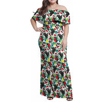 Black Cat Christmas Christmas Family Matching Off Shoulder Maxi Dress and Hawaiian Shirt Xmas Holiday Patterns - Wonder Print Shop