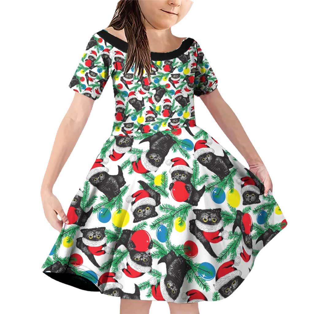 Black Cat Christmas Christmas Family Matching Off Shoulder Short Dress and Hawaiian Shirt Xmas Holiday Patterns - Wonder Print Shop