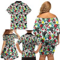 Black Cat Christmas Christmas Family Matching Off Shoulder Short Dress and Hawaiian Shirt Xmas Holiday Patterns - Wonder Print Shop