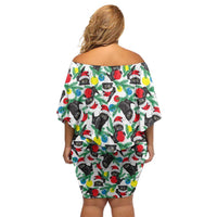 Black Cat Christmas Christmas Family Matching Off Shoulder Short Dress and Hawaiian Shirt Xmas Holiday Patterns - Wonder Print Shop