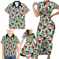 Black Cat Christmas Christmas Family Matching Short Sleeve Bodycon Dress and Hawaiian Shirt Xmas Holiday Patterns - Wonder Print Shop