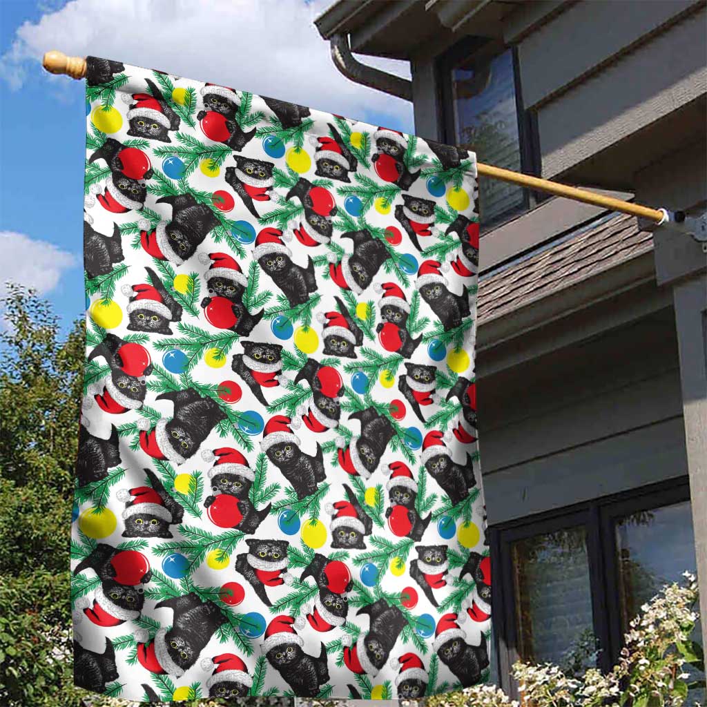 Black Cat Christmas Christmas Garden Flag Xmas Holiday Patterns - Wonder Print Shop