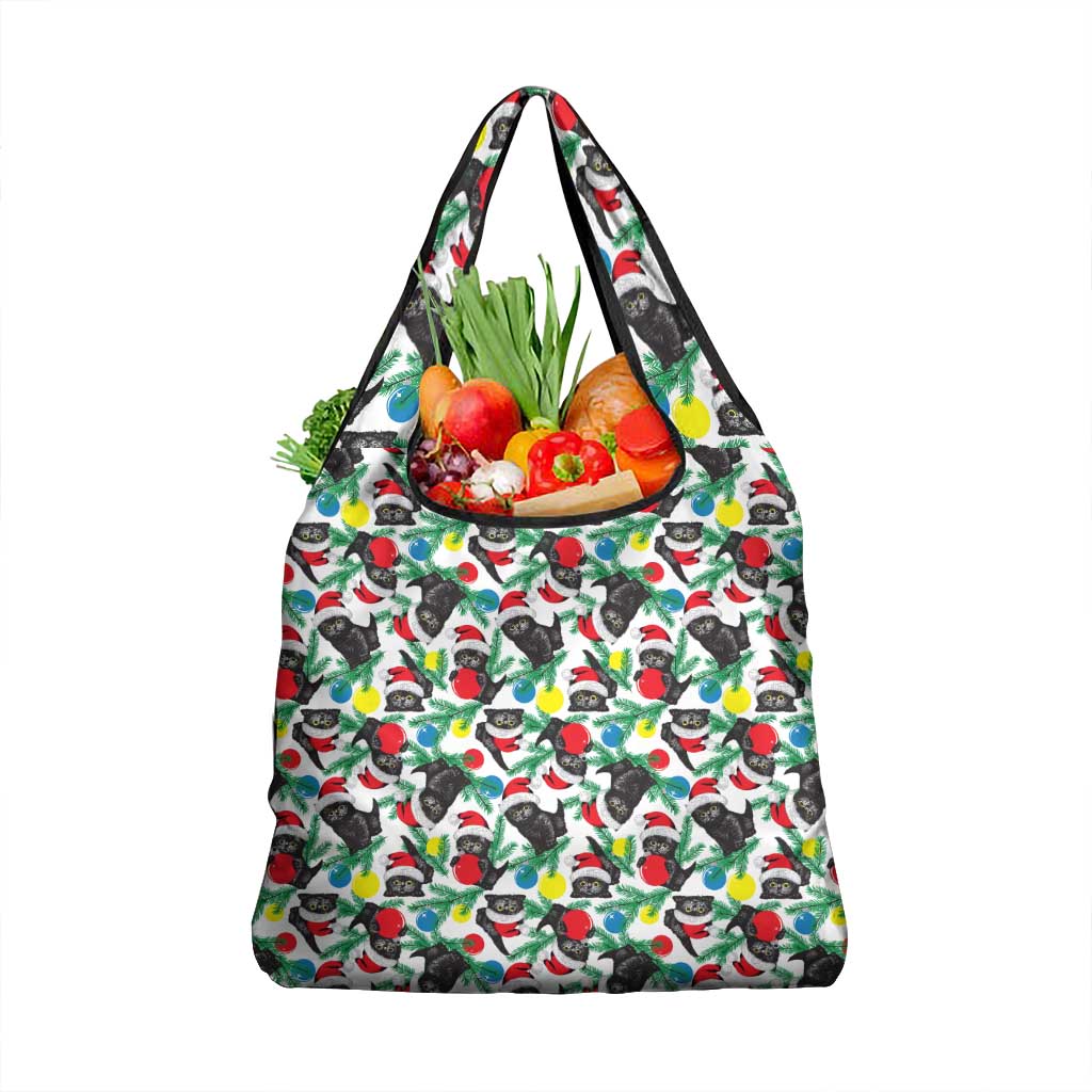 Black Cat Christmas Christmas Grocery Bag Xmas Holiday Patterns - Wonder Print Shop