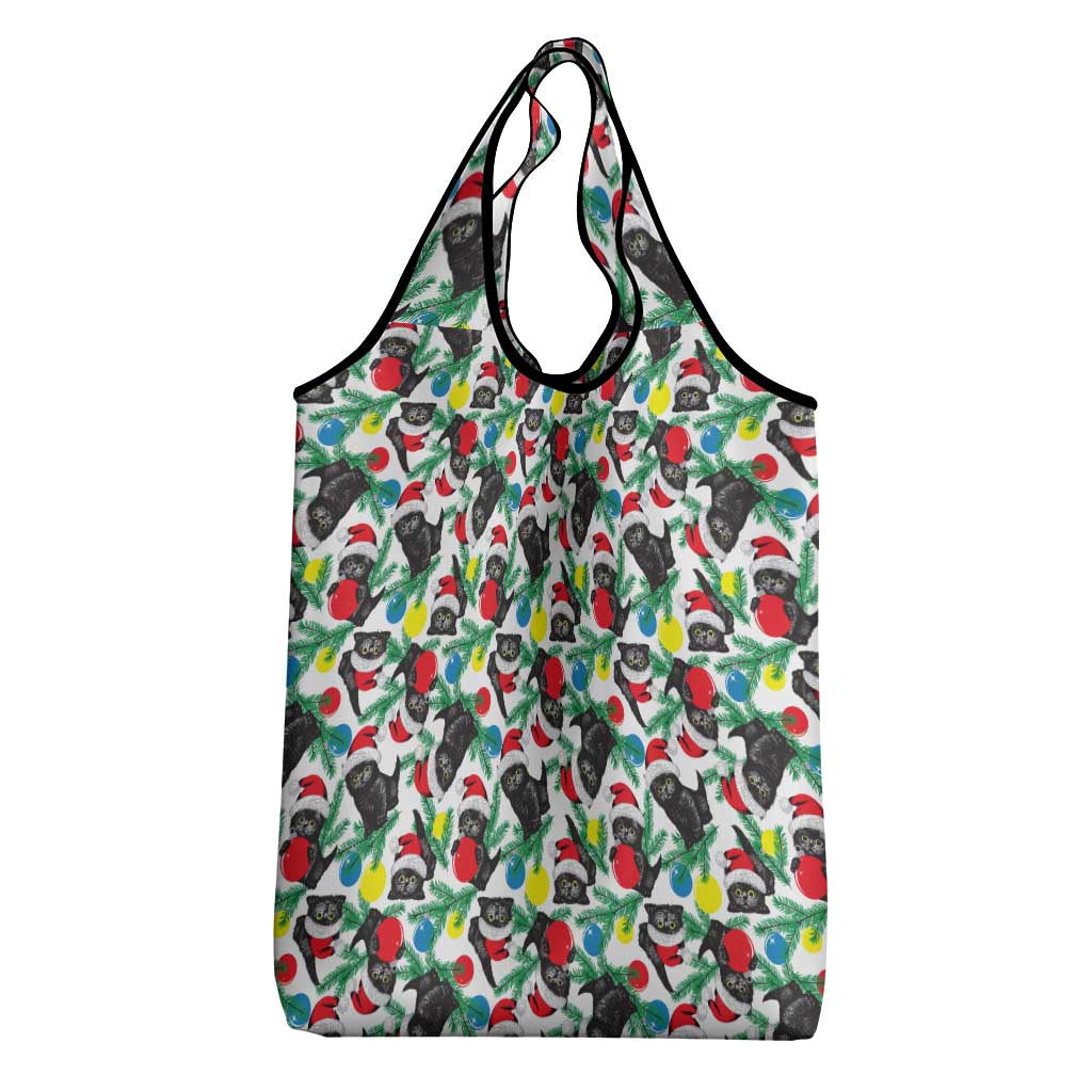 Black Cat Christmas Christmas Grocery Bag Xmas Holiday Patterns - Wonder Print Shop
