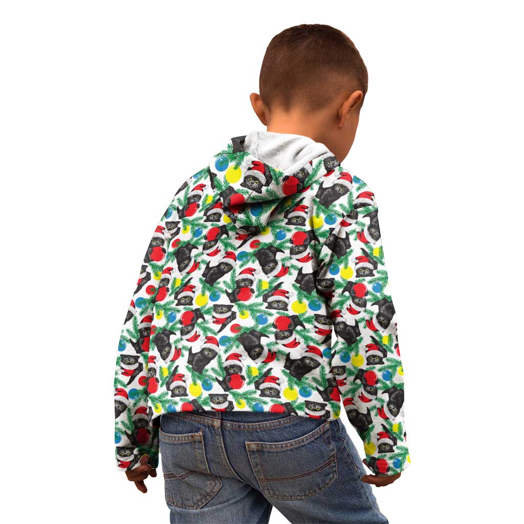 Black Cat Christmas Christmas Kid Hoodie Xmas Holiday Patterns - Wonder Print Shop