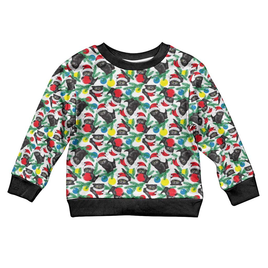 Black Cat Christmas Kid Ugly Christmas Sweater Xmas Holiday Patterns - Wonder Print Shop