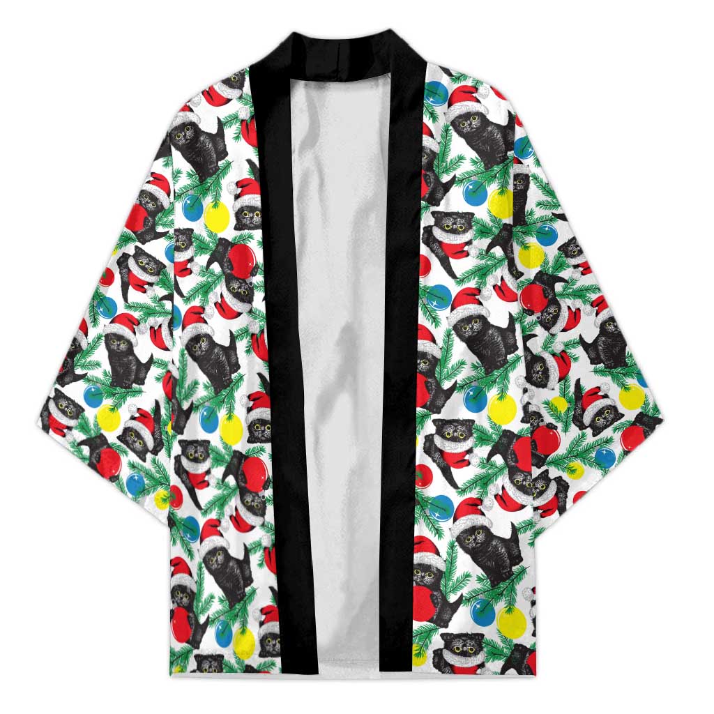 Black Cat Christmas Christmas Kimono Xmas Holiday Patterns - Wonder Print Shop