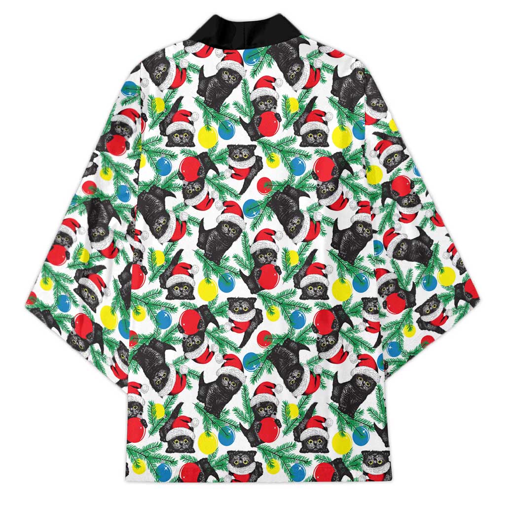 Black Cat Christmas Christmas Kimono Xmas Holiday Patterns - Wonder Print Shop