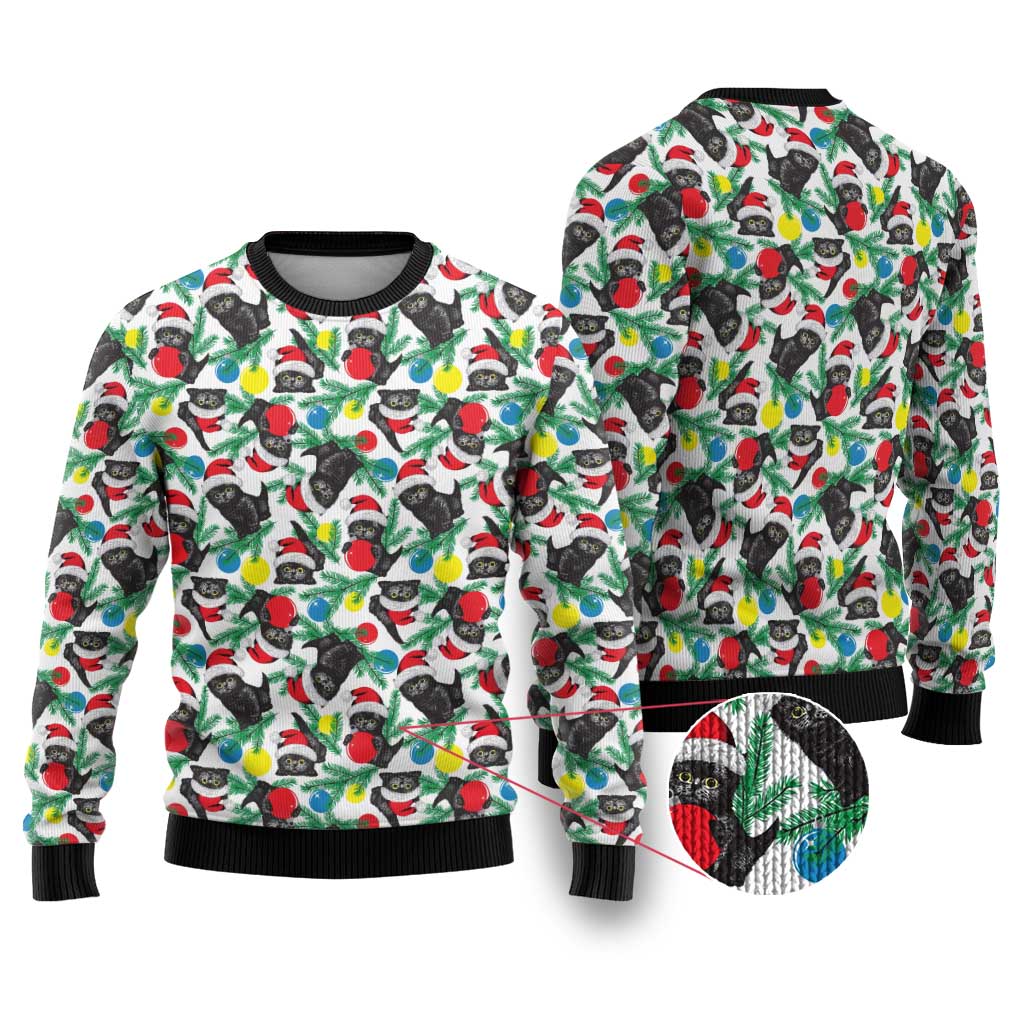 Black Cat Christmas Ugly Christmas Sweater Xmas Holiday Patterns - Wonder Print Shop
