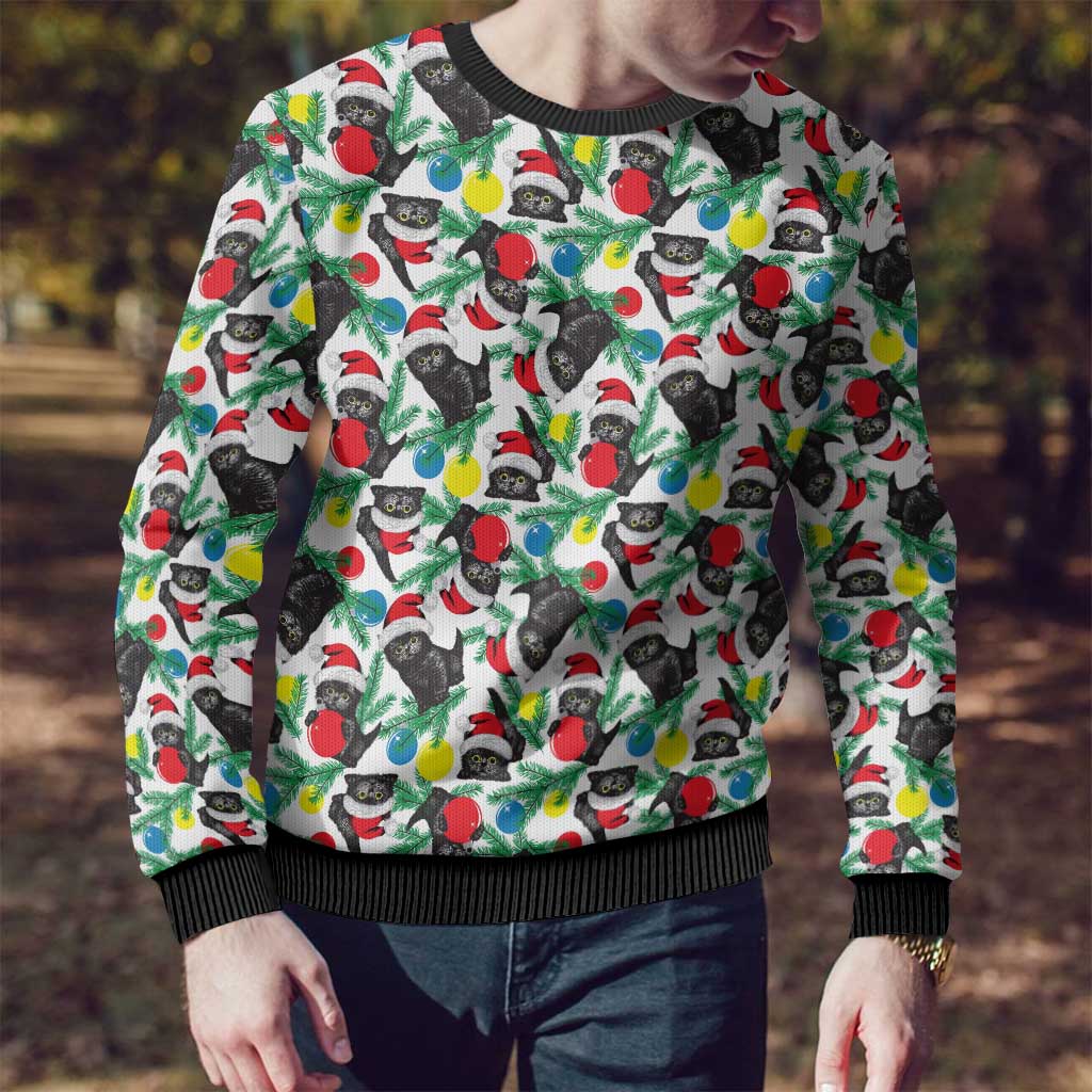 Black Cat Christmas Ugly Christmas Sweater Xmas Holiday Patterns - Wonder Print Shop