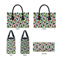 Black Cat Christmas Christmas Leather Bag Xmas Holiday Patterns - Wonder Print Shop